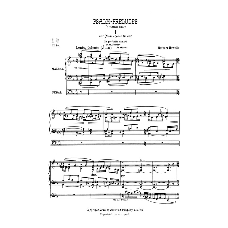 Three Psalm Preludes Set 2: For Organ