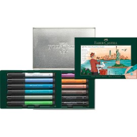 FABER-CASTELL 267135 New York Gift Set 12 Pitt Artist Pen, Line Widths FM, S, B