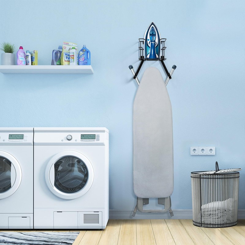 ORLESS Over The Door/Wall Mount Ironing Board Hanger, Laundry Room