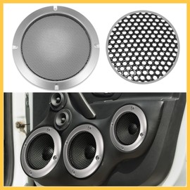REPAIROCK 6.5" Speaker Grille Cover Mesh Trim Round Subwoofer Grille Horn Protective Guard Silver Tone Car Auto Stereo Accessories Auto Replacement Parts