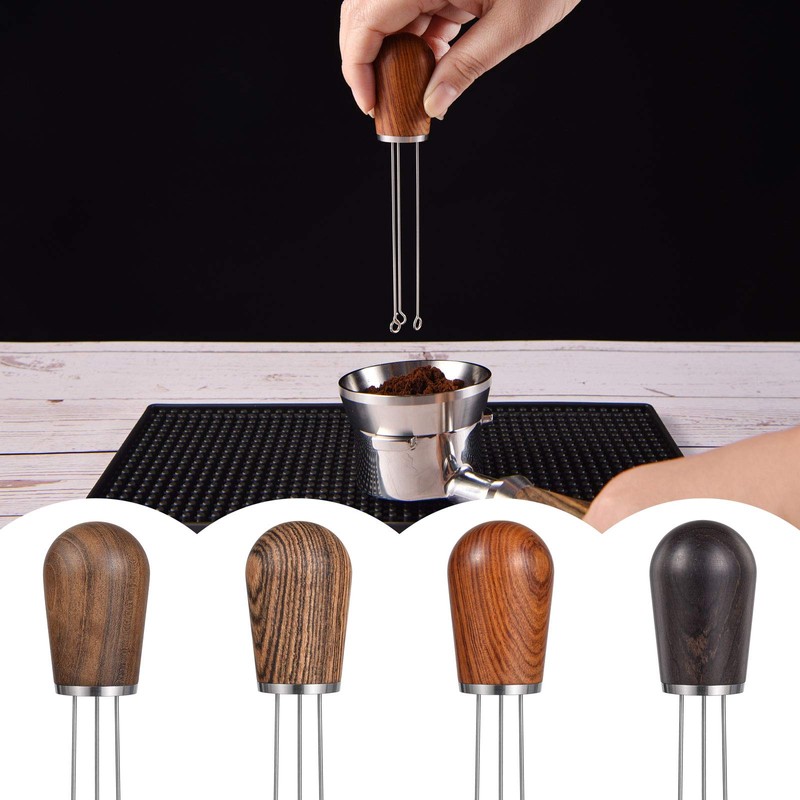 Espresso Coffee Stirrer, SANTOW Wood Handle Needle Type Coffee Distribution