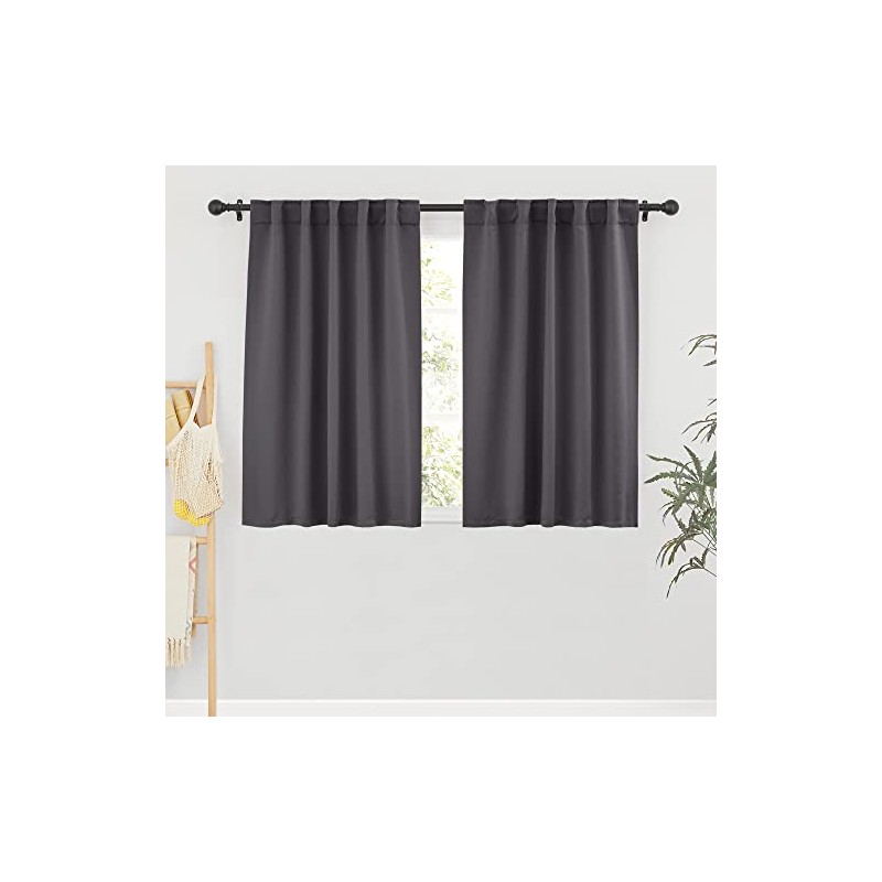 RYB HOME - Cortinas opacas grises con aislamiento térmico para