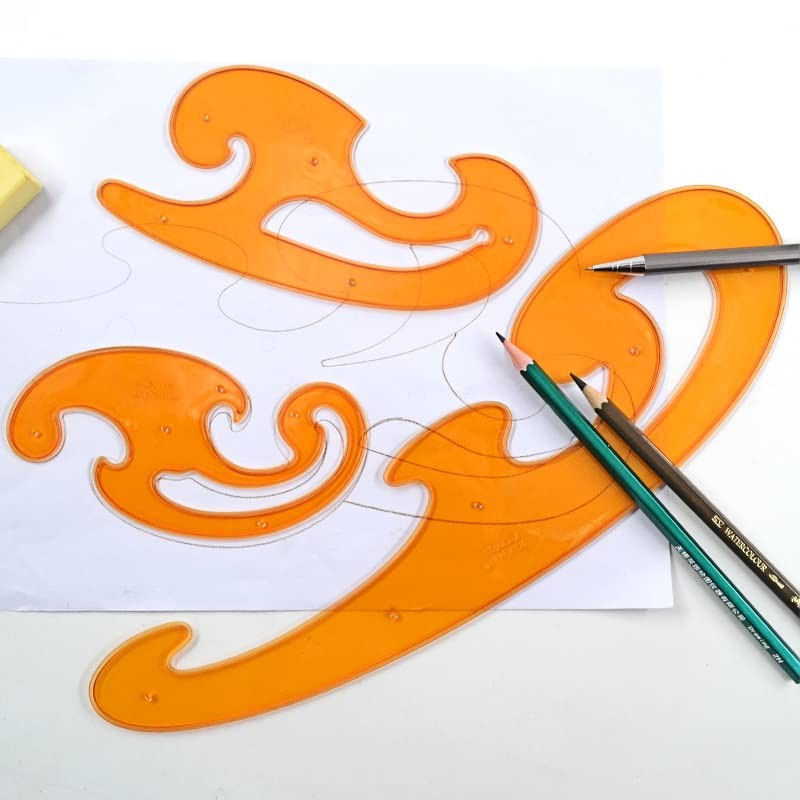 3 Pcs French Curve Ruler Set, Clouds‑Shaped Technical Drawing Stencil