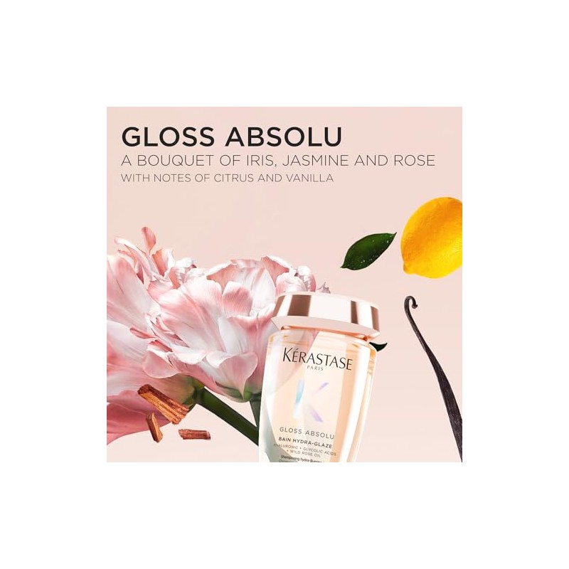 Kérastase Gloss Absolu Bain Hydra-Glaze Shampoo, Illuminating Anti-Frizz Cleanser With