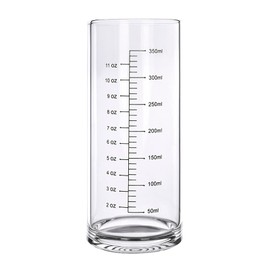350ML Graduated Glass Drinking Cup with Scales(Oz/Ml) Thick Bottom High Borosilicate Glass Measuring Cup Straight Clear Glass Breakfast Milk Cup Teacup Milk Juice Beverage Coffee Glass Cup