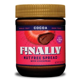 Finally Nut Free Cocoa Spread - Less Sugar Than Leading Brands - Made with USA-Grown Chickpeas, Plant-Based, Vegan, Top-9 Allergen-Free, Gluten-free, Dairy-Free, Soy-Free, Hazelnut-Free - 3g of Protein - Nut-Free Snack for Kids, Family & Safe for Schools
