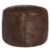 Thgonwid Unstuffed Faux Leather Pouf Cover, Handmade Footstool Ottoman Storage