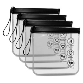 2 Stück Kulturbeutel Transparent,Flugzeug TSA-zugelassene Klar Toilettenartikelbeutel, Wasserfeste Reiseorganizer für Flughafensicherheit & Kosmetikaufbewahrung