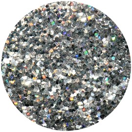 Eulenspiegel 907443 - Organic Glitter Holographic Silver, Coarse, 6 g, Biodegradable, Glitter for Face & Body