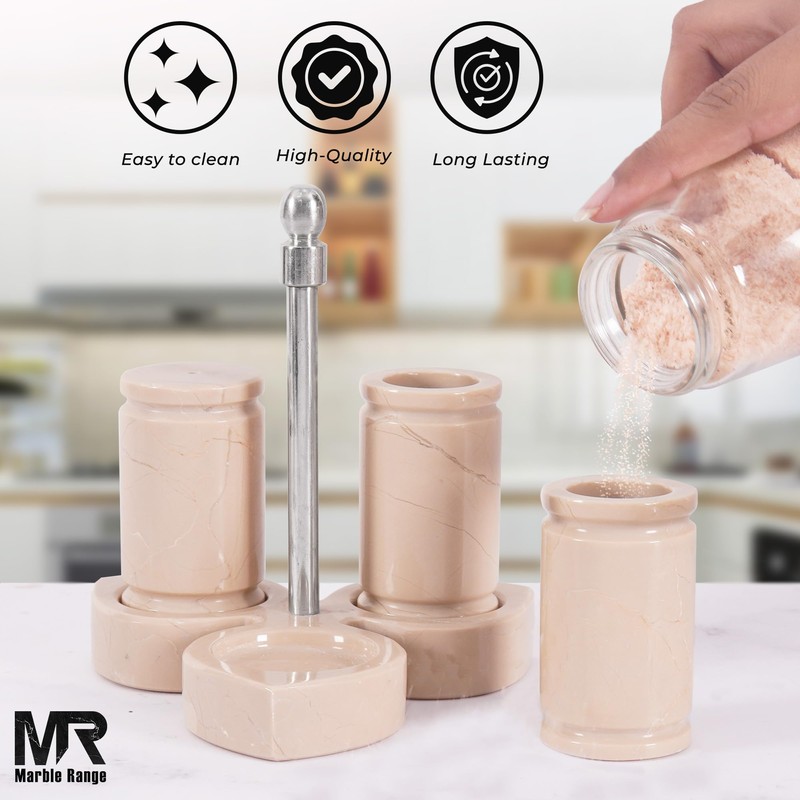 Verona Salt and Pepper Shakers Set of 3 with Tray