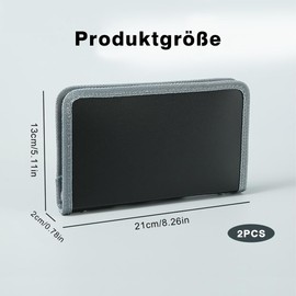 Receipt Coupon Organiser, 2 Pieces Zipper Coupon Currency Organiser with 13 Compartments Zip Document Organiser for Vouchers, Receipts, Cash, Bills, Tickets