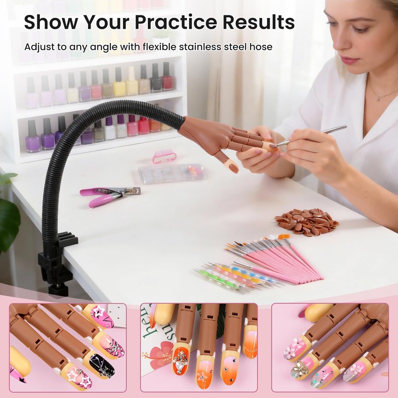 Rolybag Practice Hand for Acrylic Nails, Magnetic Nail Practice Hands,
