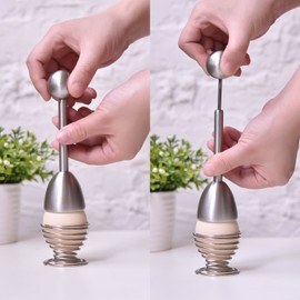 Pretop Egg Topper with Egg Cup – Egg Opener, Egg Cutter Cracker Stainless Steel, 14 cm