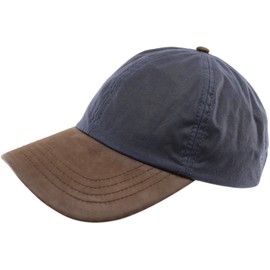 SNUGRUGS Mens/Gents Wax Waterproof Baseball Cap/Hat with Leather Peak. Made in The UK - Navy