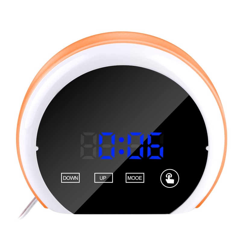 Mirror Surface Digital Alarm Clock Colorful LED Night Light with