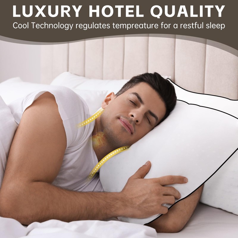 HIMOON Bed Pillows for Sleeping 4 Pack,King Size Cooling Pillows