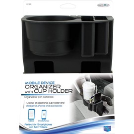 Custom Accessories 91129 Organizador de dispositivos móviles negro con portavasos