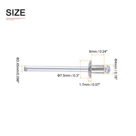 DTGN 4 mm x 6 mm (DxL) Blind Rivets - Pack of 100 - Good for Machine Connection - 304 Stainless Steel Dome Open End Rivet