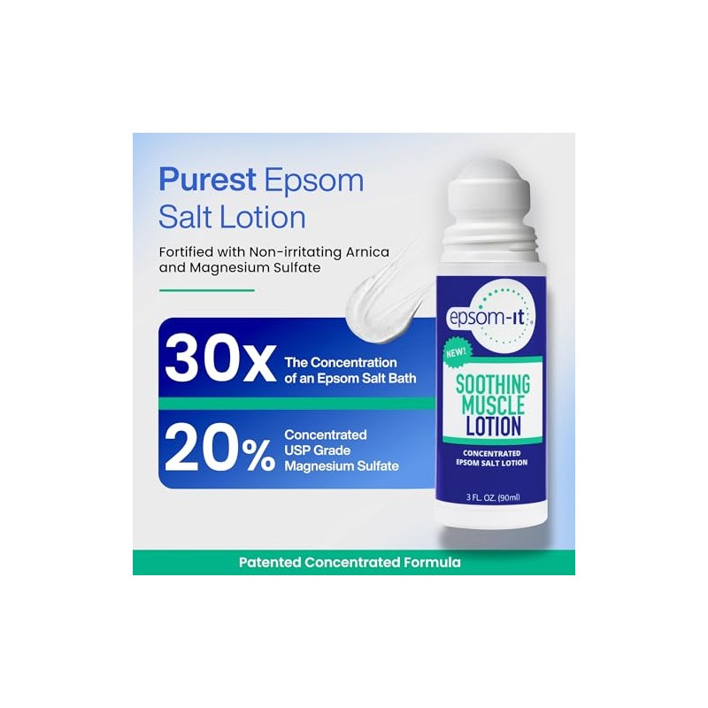 EPSOM-IT Soothing Muscle Epsom Salt Lotion Set, 8 Oz Bottle