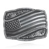 USA flag belt buckle - Color: Antique silver