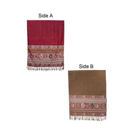 Dahlia Women's Rayon Scarf Shawl - Bohemian Tulip Print - Burgundy