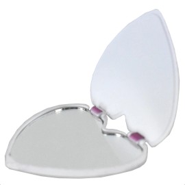 Novelty Giant Universal Cellphone Cell Kick Stand Holder Make-up Mirror Compact Heart WHITE