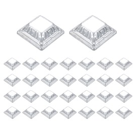 sourcing map 30Pcs Post Base Cover, 2.25"x2.25" (Internal Size 1"x1") Metal One-Piece Post Skirt, Porch Column Wrap for Post Fence Deck Cable Railing Baluster Stair Rails, Silver
