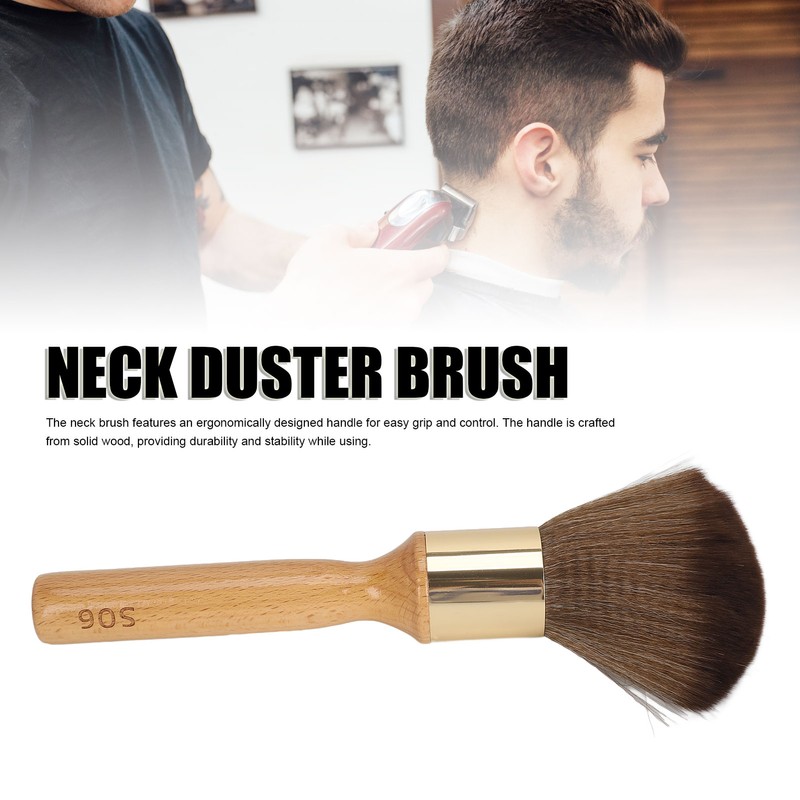 Neck Duster Brush Beech Wood Ergonomic Handle Portable Broken Hair