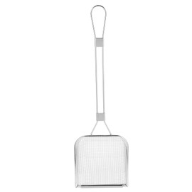 Square Mesh Skimmer 304 Stainless Steel Colander Spoon Fry Ladle Skimmer Oil Fat Fryer Scoop for Cooking Frying Kitchen Gadgets Silver