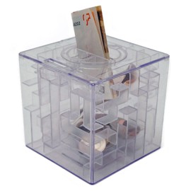 With 3D Ball Labyrinth Puzzle Toys Piggy Bank Money Box For Cash Gifts Geocaching