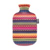 Fashy Hot Water Bottle with Cover Peru-Design Pink/ Brown 2