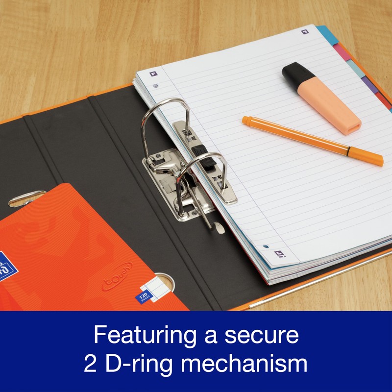 Oxford Premium A4 Lever Arch File, Orange Single Folder, Heavy