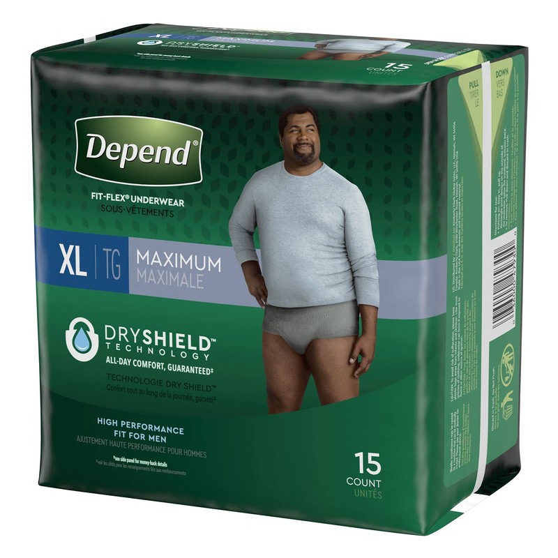 Depend FIT-FLEX Adult Underwear Pull On X-Large Disposable Heavy Absorbency,