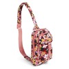 Vera Bradley Women's Cotton Utility Sling Backpack, Rosa Floral -
