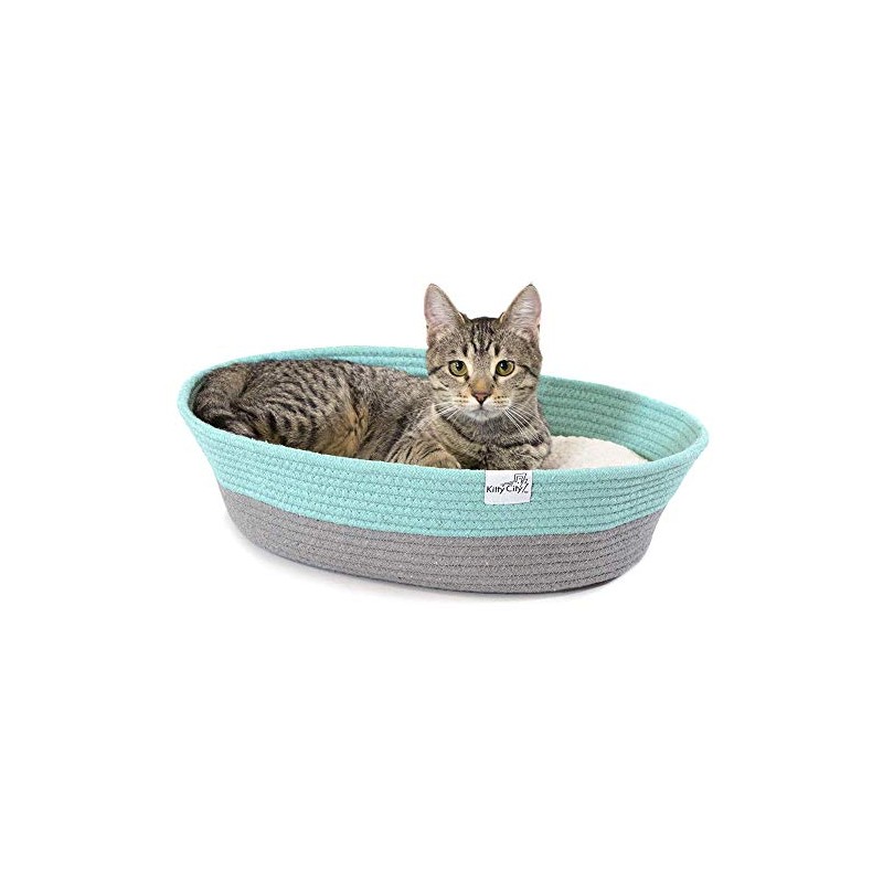 Kitty City Cat Bed, Cotton, 14"W x 19"L x 5"H