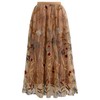 CHICWISH Women Floral Embroidered Tulle Skirt Flared A Line High