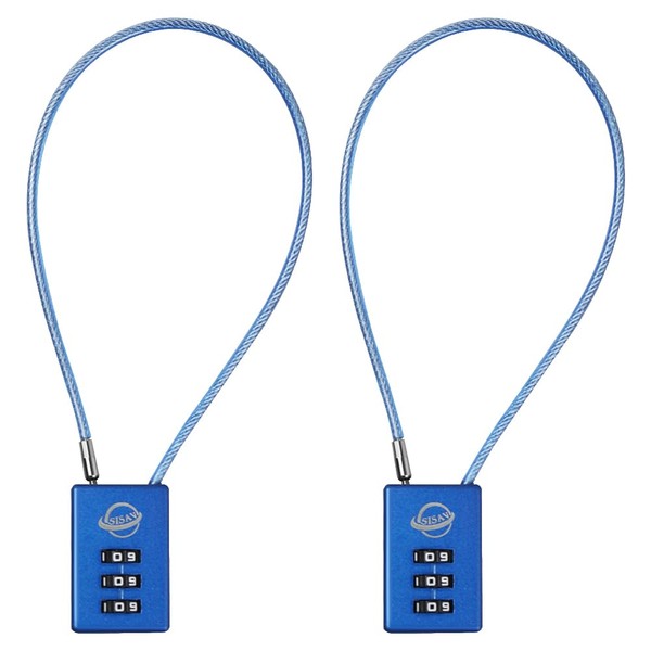 SISAV 3 Digit Cable Combination Lock 12 inches Cable for