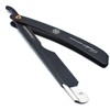 Parker PTABK Adjustable Stainless Black Handle Straight Barber Razor