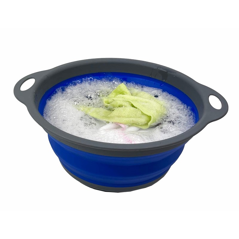 SAMMART 2.6L Collapsible Tub - Foldable Dish Tub - Portable