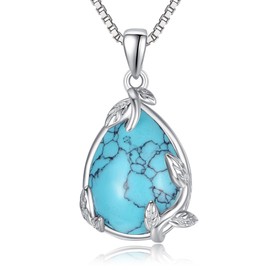 Palpitate Turquoise Necklace for Women 925 Sterling Stilver Premium Western Turquoise Necklace Pendant for Women Mom Wife Daughter Birthday Mothers Day Gifts