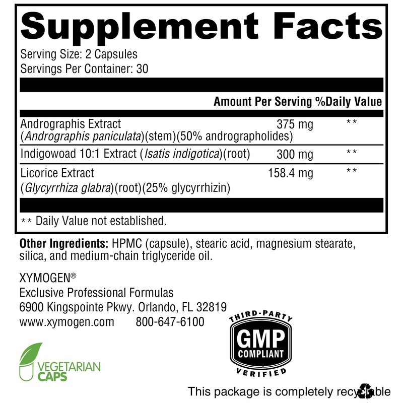 XYMOGEN Viragraphis - Powerful Short-Term Immune Health Support with Andrographis,