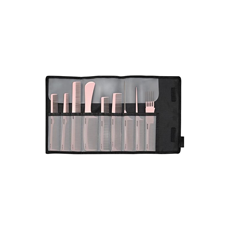 JAGUAR A-Line Rose Comb Set 9-Piece Antistatic with Storage Case