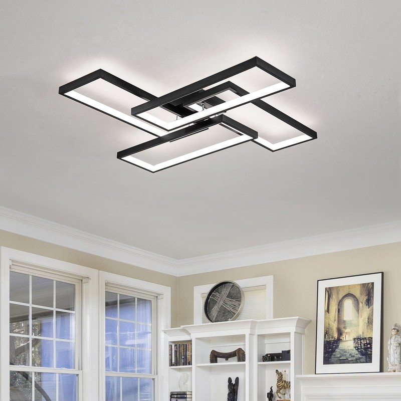 Shine LUEST Modern LED Ceiling Lights for Bedroom 26" Dimmable
