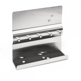 Axentia Key Holder in Silver, Stainless Steel Memo Board Key Holder with 5 Key Hooks and 5 Magnets