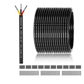 22 Gauge 3 Conductor Electrical Wire 150FT, UL 2464 22 AWG 3 Wire Cable Tinned Copper PVC Stranded 22/3 Core Wire for LED Lighting, Outdoor Low Voltage Extension Cable, Automotive etc.
