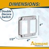 Airmont Products AP-12094, 4" Square Double Decora Switch Electrical Box