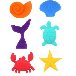Ai-Fun Sensory Worry Stones for Kids 8-12, 6 Pack Anxiety Relief Sensory Toys Worry Stone for Teens Adults Autism Quiet ADHD Tool Sea Theme Small Textured Toys Gift Classroom Prizes