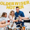 Older Wiser Hotter Glitter Banner Funny Birthday Banner for Women