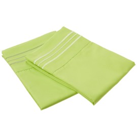 Elegant Comfort 1500 Thread Count Wrinkle & Fade Resistant Egyptian Quality Ultra Soft Luxurious 2-Piece Pillowcases, Standard Size, Lime