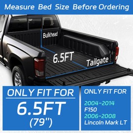 PZ Soft Roll-Up Truck Bed Tonneau Cover,F150 Tonneau Cover for Ford F-150 2004-2014 6.5 ft 79" Ford Lincoln Mark LT 2006-2008 Styleside/Fleetside
